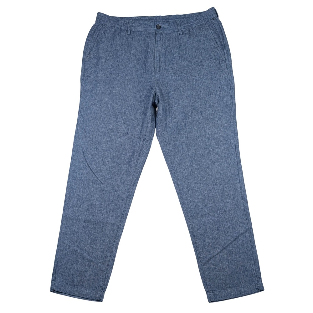 Banana Republic Mason Athletic Tapered Pant Mens 36x32 Linen Blend Herringbone